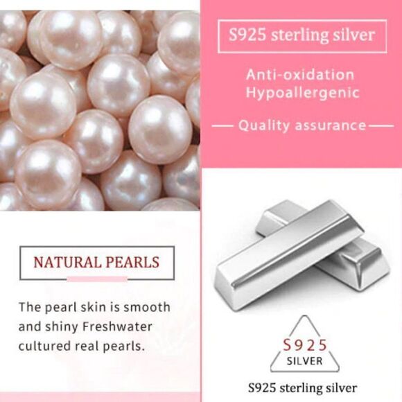 Sterling Silver Freshwater Baroque Pearl Classy Earrings NEW WITH GIFT BOX - Picture 8 of 15